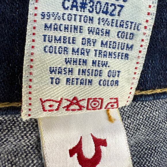 True Religion Jeans Womens 32 (14) Dark Blue Joey Flare Bell Bottom Hippie Jeans - Picture 7 of 14